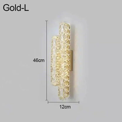 Gold-colored crystal led wall sconce with textured design for modern silver crystal led wall lamp bedroom decorbites