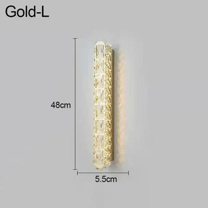Modern silver crystal led wall lamp bedroom sconce with gold wall-mounted design and decorbites crystal led elements