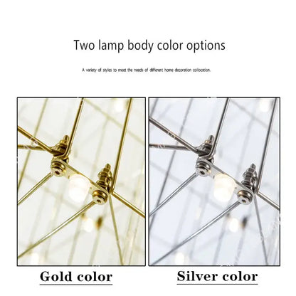 Gold and silver geometric decorbites cosmos chandelier with exposed filament bulbs for modern dining room decor