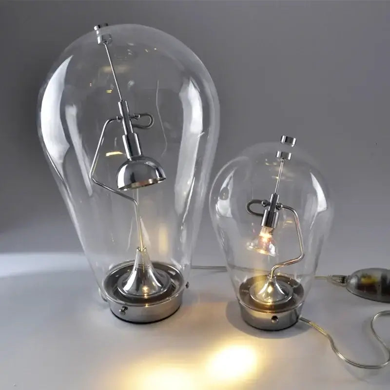 Modern silver glass desk lamp with chrome base and adjustable gooseneck for bedroom dimmable decorbites glass desk use