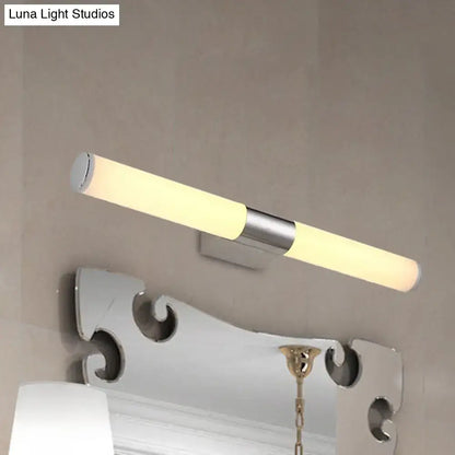 Modern silver led wall light with sleek chrome finish and warm white illumination for bathroom maximum bulb wattage use