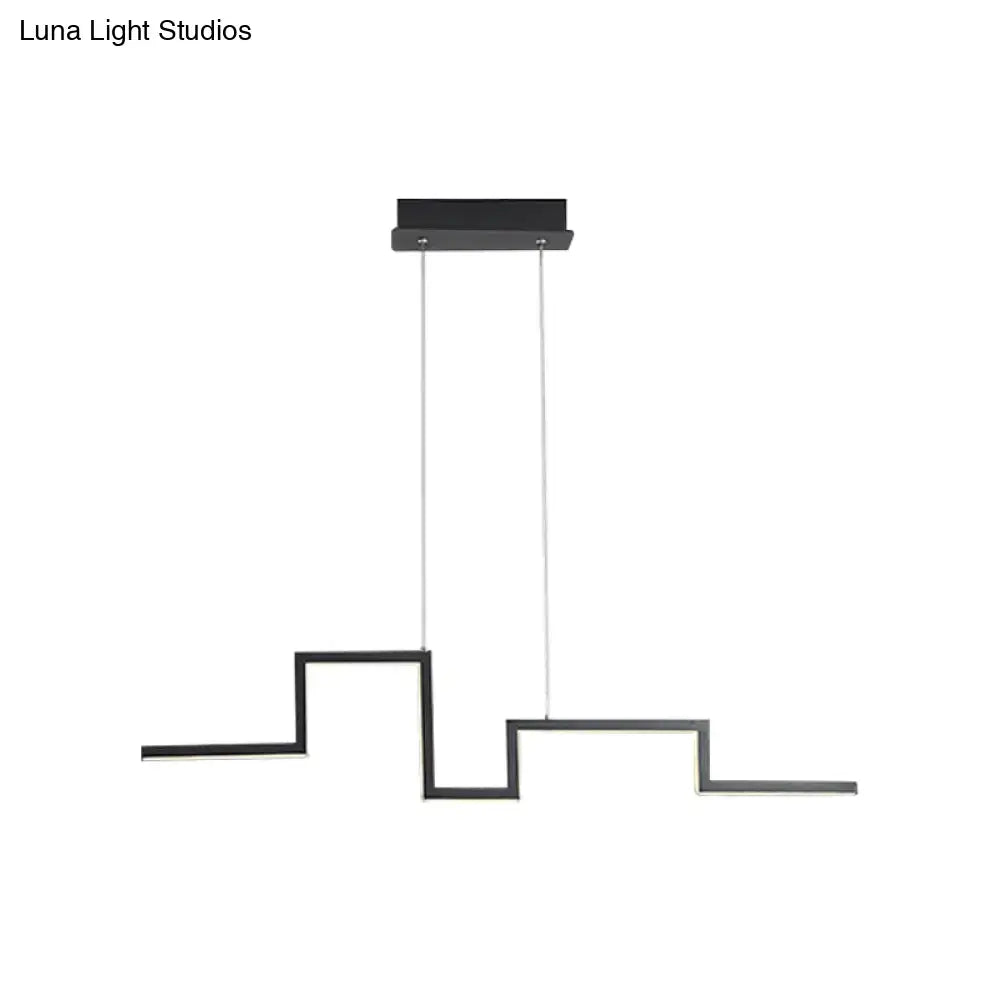 Black grey decorbites linear kitchen island led pendant light with geometric design and sleek metallic cords