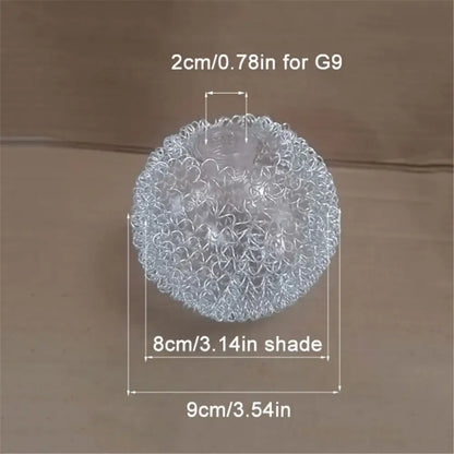Modern silver mesh decorbites glass lampshade made of interwoven metal wires for living room light cover