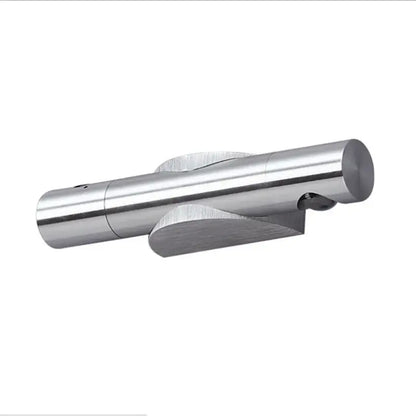 Modern silver rotatable wall lamp with dual adjustable spotlights and sleek metallic towel rack decorbites wall lamp design