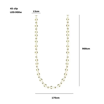 A 90cm led string light with white and metallic silver segments for modern decorbites crystal gold chain chandelier