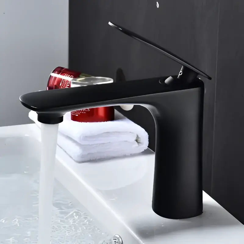 Modern single handle black matte basin faucet with minimalist design for bathroom sink mixer tap decorbites basin faucet