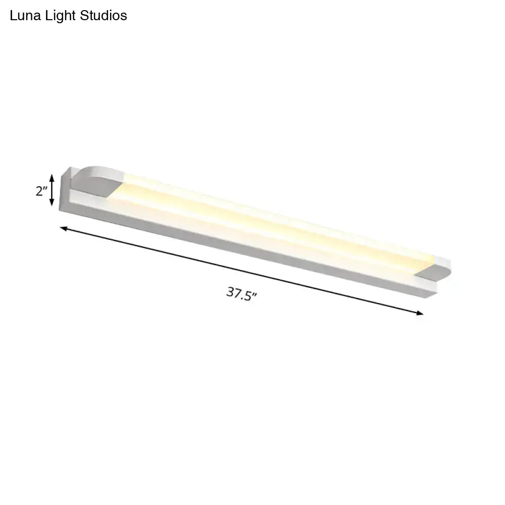 Modern slim led bathroom vanity light in black white with warm white 37.5-inch illumination 110v-120v