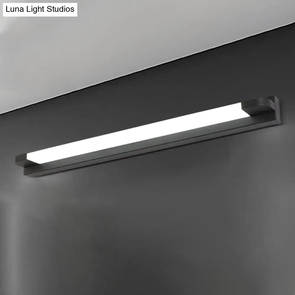 Modern slim led bathroom vanity light black and white with sleek rectangular design frosted glass diffuser warm white 110v-120v