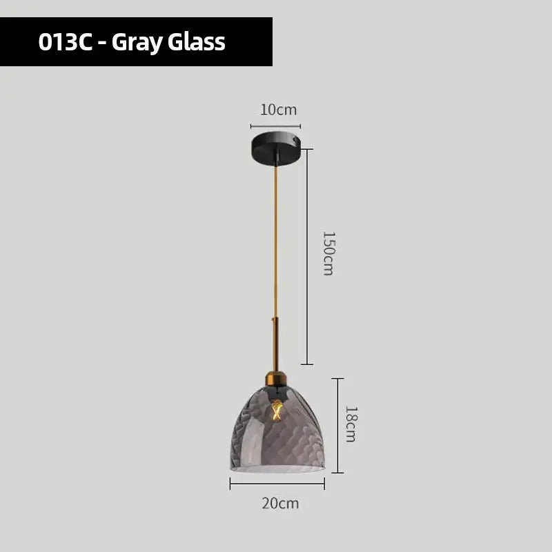 Modern smoked glass chandelier pendant lights set of 4 featuring gray textured dome glass shades with brass accents