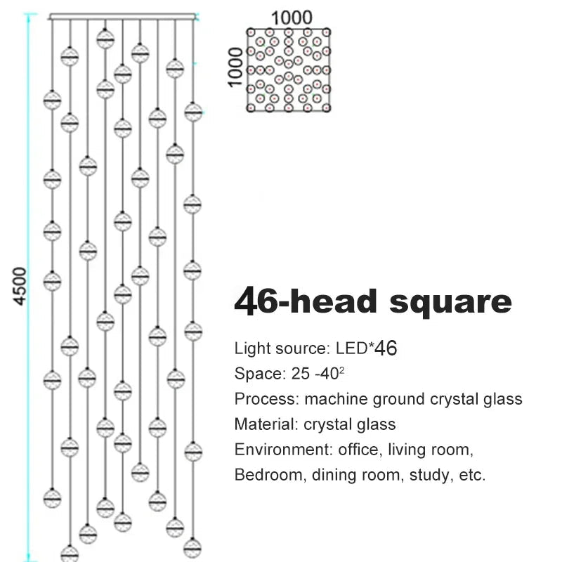 Modern Spiral Crystal Ball Staircase Pendant Chandelier - Decorbites