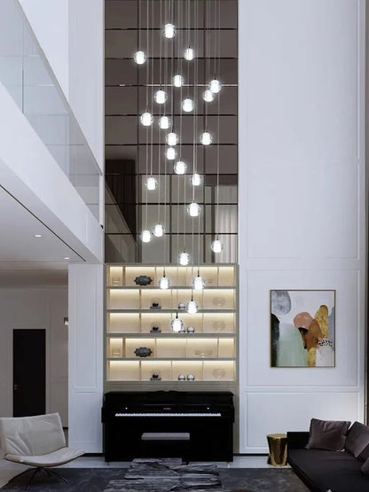 Modern Spiral Crystal Ball Staircase Pendant Chandelier - Decorbites