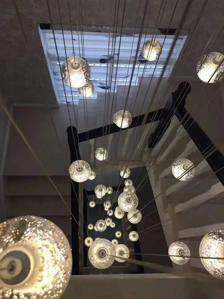 Modern Spiral Crystal Ball Staircase Pendant Chandelier - Decorbites