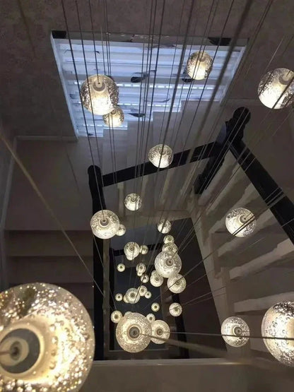 Modern Spiral Crystal Ball Staircase Pendant Chandelier - Decorbites