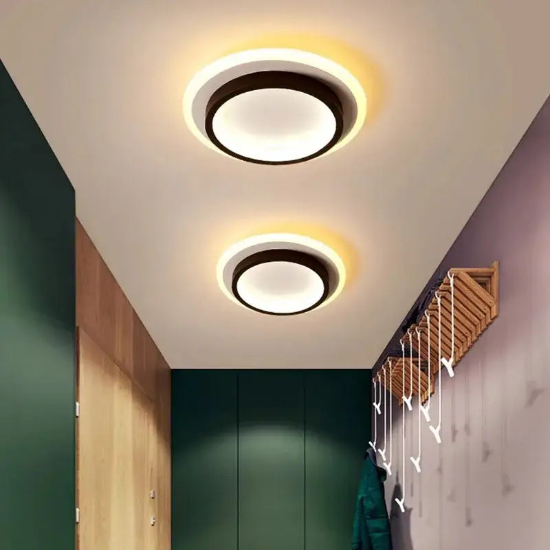 Modern square black led ceiling light with circular design and warm white center for bedroom decorbites led ceiling use