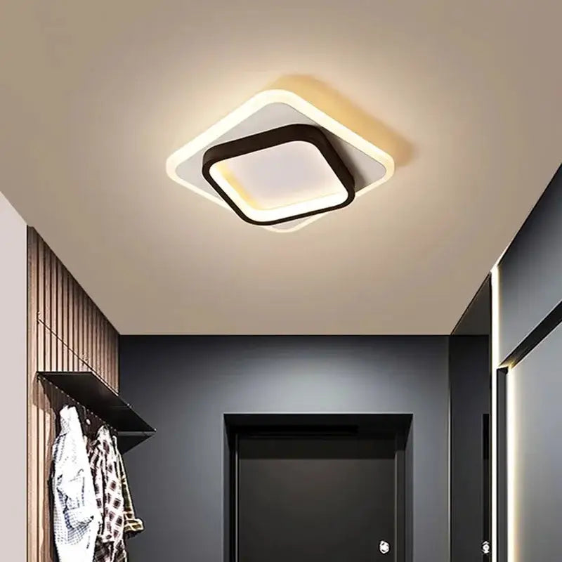 Modern square black led ceiling light for bedroom with sleek frame and soft white illumination by decorbites led ceiling