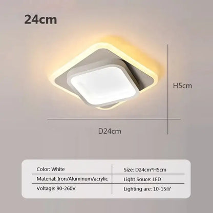 Modern square black led ceiling light for bedroom with layered design made of iron aluminum and acrylic decorbites led ceiling