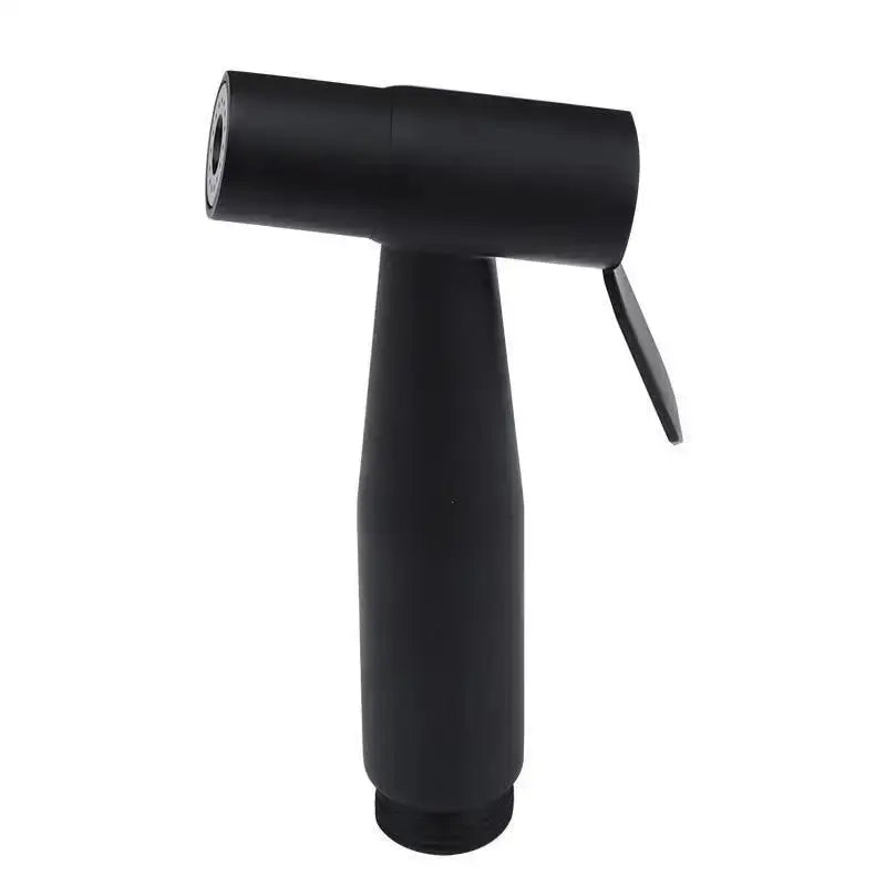 Black matte-finish spray nozzle with lever on the side for modern stainless steel decorbites bidet washbasin mixer set