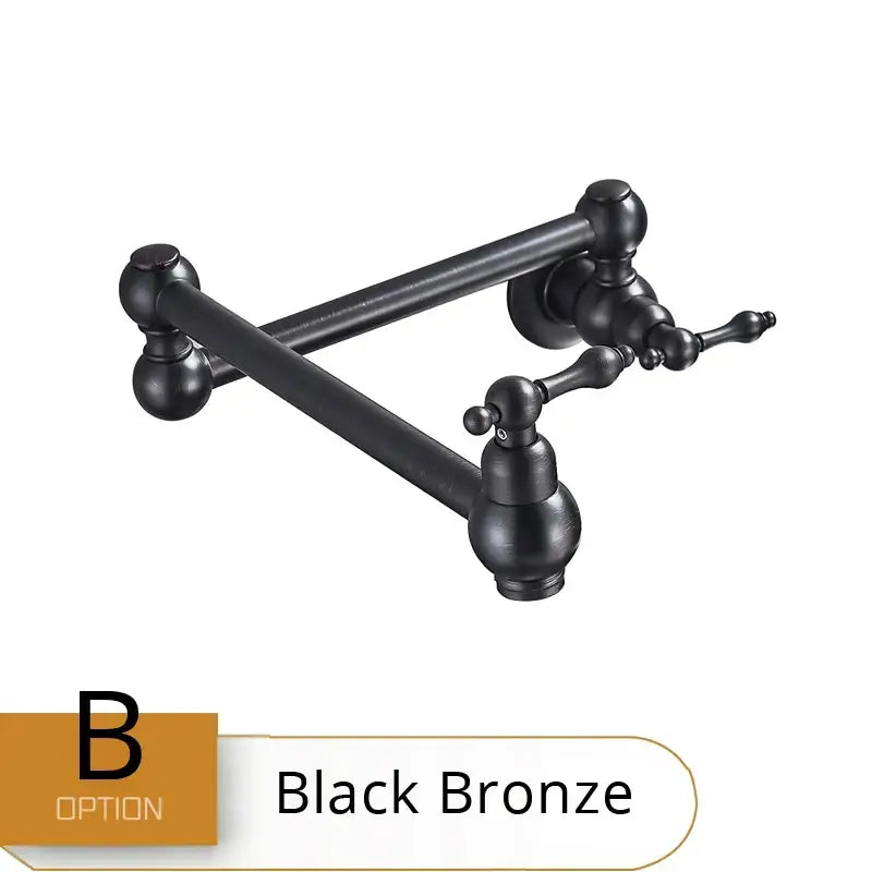 Black bronze kitchen faucet with classic ornate design two handles spherical accents decorbites double joint spout