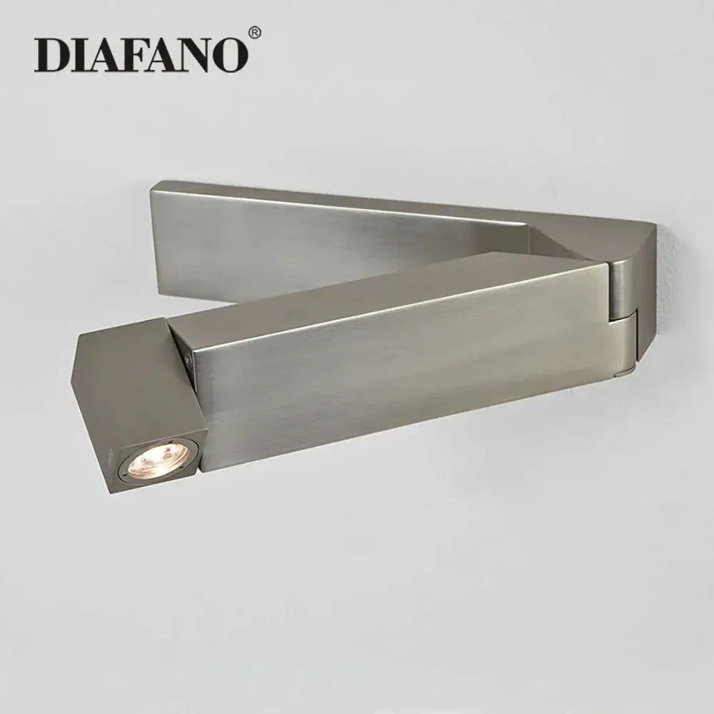 Modern stainless steel led bedside wall light decorbites led bedside reading sconce with adjustable angular design