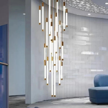 Modern Staircase Pendant Chandelier in Black or Gold - Decorbites