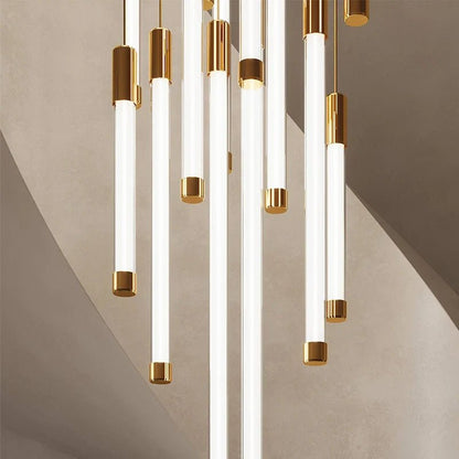 Modern Staircase Pendant Chandelier in Black or Gold - Decorbites