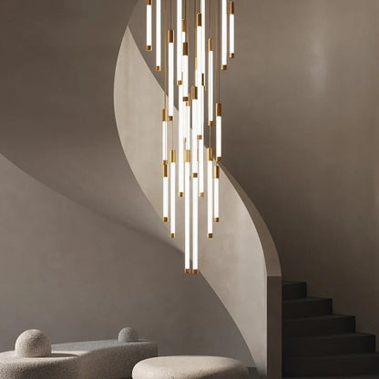 Modern Staircase Pendant Chandelier in Black or Gold - Decorbites