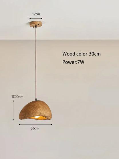 Modern textured cream cloud chandelier pendant light with cream cloud decorbites wooden shade and ceiling mount