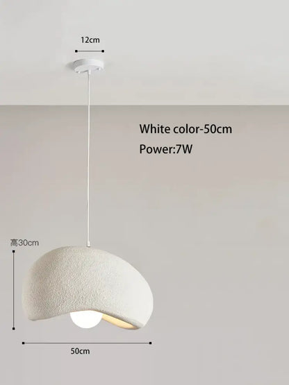 Modern white pendant light with textured cream cloud chandelier shade and 7w bulb for dining room decorbites cream cloud