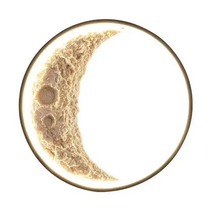 Modern textured crescent moon wall lamp with beige finish and metallic frame for elegant bedroom decorbites crescent moon decor