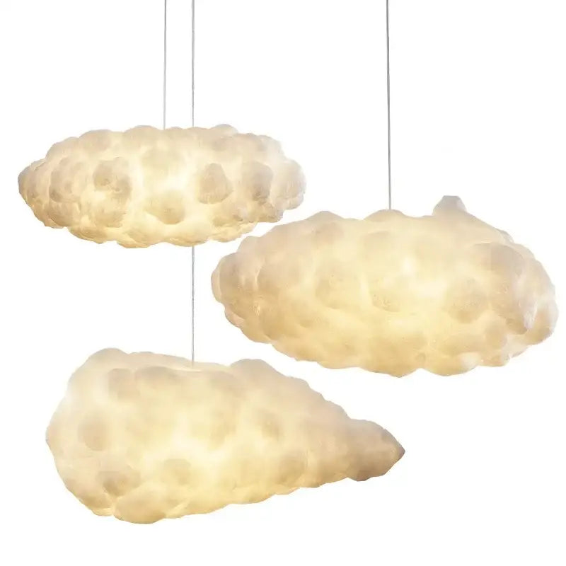 Three off-white textured fluffy cloud chandelier pendant lights by decorbites for modern bedroom decorbites cloud chandelier