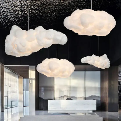 Modern textured white cloud chandelier with soft illuminated decorbites cloud chandelier pendant light for living room decor
