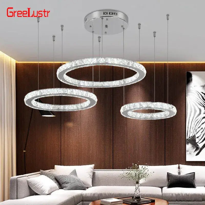 Modern three tier chrome decorbites crystal led chandelier with chrome finish and crystal accents by greelustr for living room