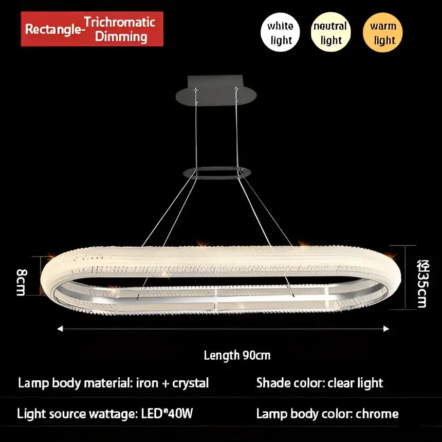Modern tiered elegant chrome crystal chandelier with crystal-encrusted body and trichromatic dimming for dining room decorbites elegant chrome