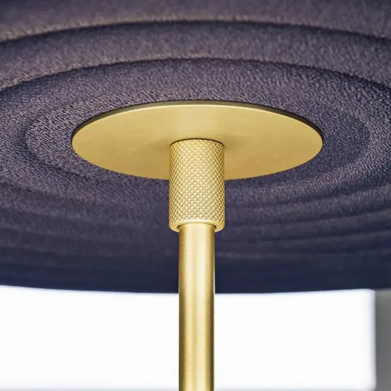 Gold-toned metal lamp fixture with textured base and ribbed stem for decorbites dimmable cotton chandelier living room decor