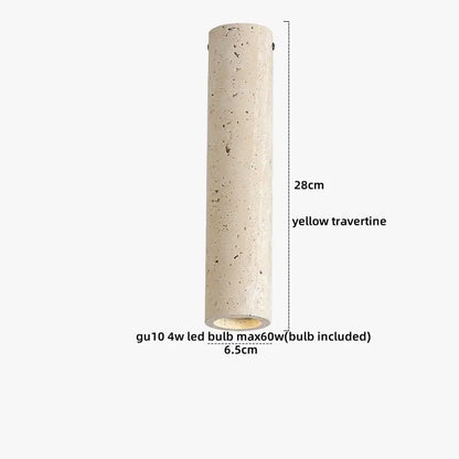 Modern yellow travertine and walnut ceiling light with textured surface and gu10 led bulb socket for living room decorbites led ceiling