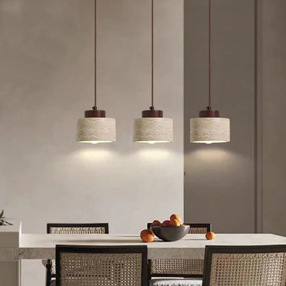 Modern Travertine Stone Pendant Light In Beige - Decorbites