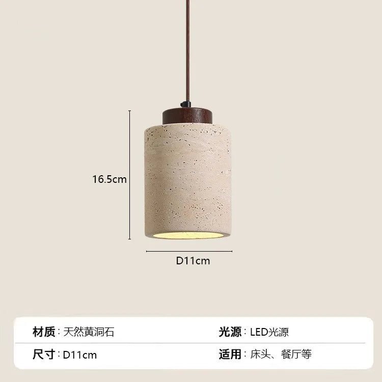 Modern Travertine Stone Pendant Light In Beige - Decorbites