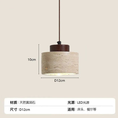 Modern Travertine Stone Pendant Light In Beige - Decorbites
