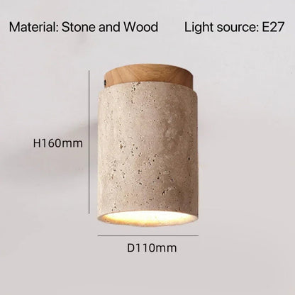 Modern Travertine Stone Pendant Light in White - Decorbites