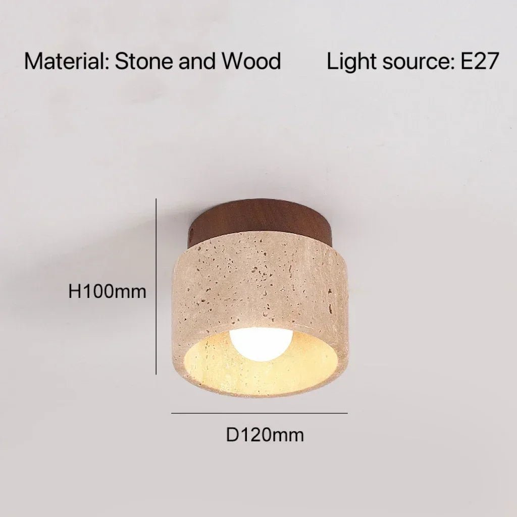 Modern Travertine Stone Pendant Light in White - Decorbites