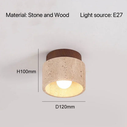 Modern Travertine Stone Pendant Light in White - Decorbites