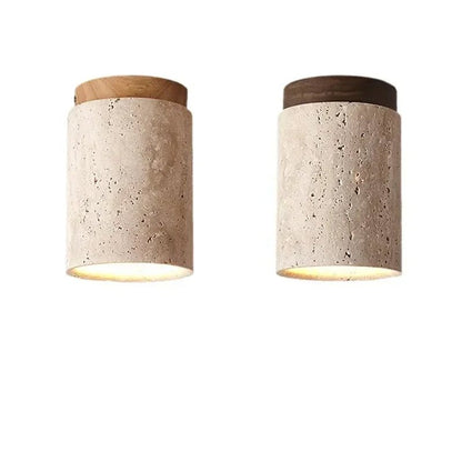 Modern Travertine Stone Pendant Light in White - Decorbites