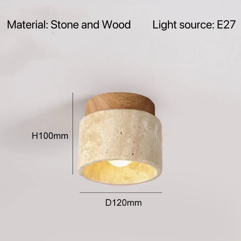 Modern Travertine Stone Pendant Light in White - Decorbites