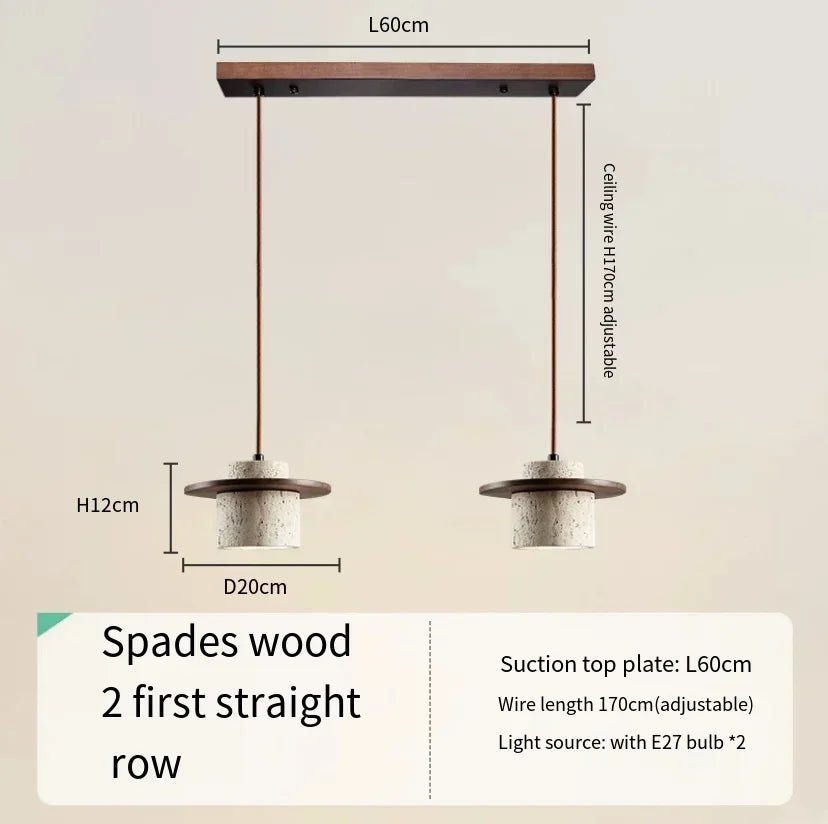 Modern Travertine Stone Pendant Light With Walnut Accent - Decorbites