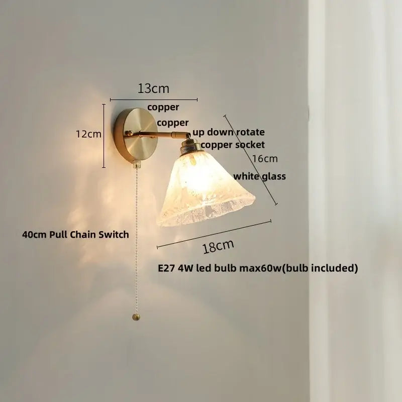 Modern turquoise blue glass wall sconce with copper adjustable socket and white glass shade for bedroom decorbites blue glass decor