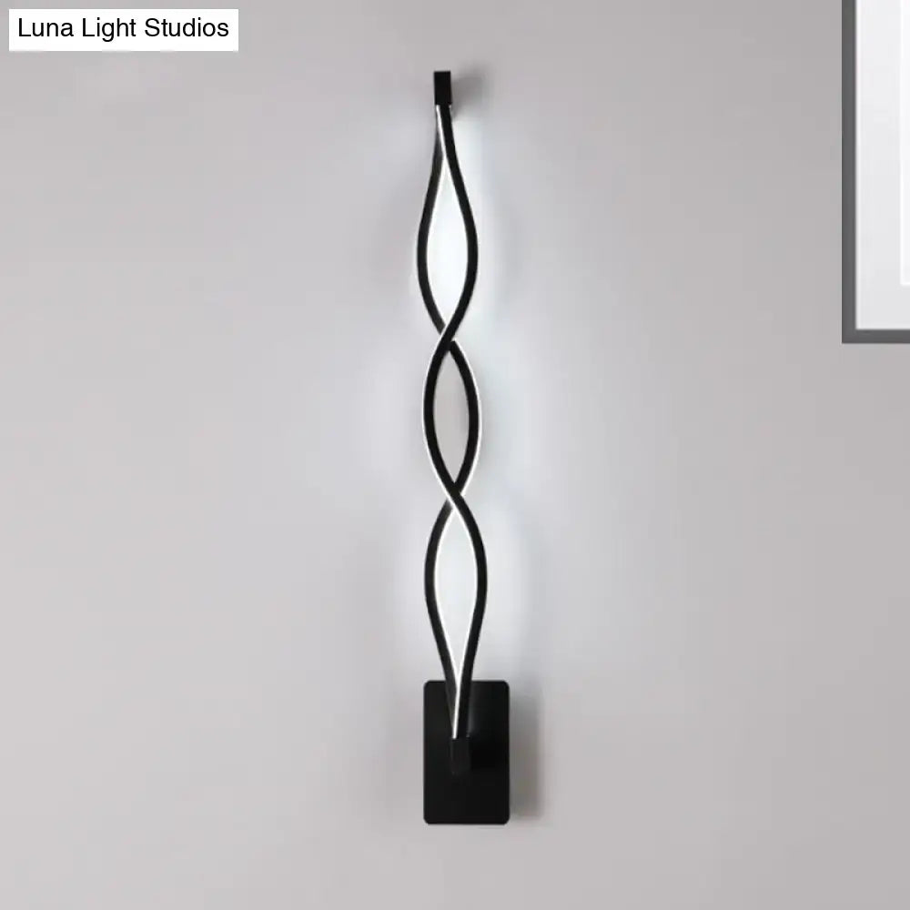 Modern twisted black led wall sconce with sleek design for bedroom lighting as a stylish led wall fixture