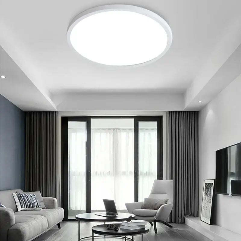 Modern ultra thin white led ceiling light with sleek design for living room decorbites led ceiling illumination