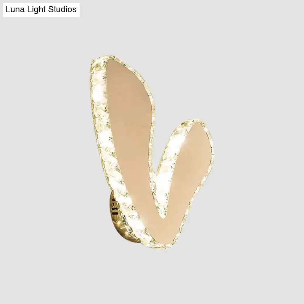Modern gold-toned v-shape mount lamp with embedded led lights for sleeping room wall lighting