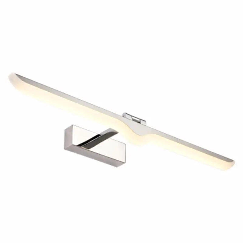 Modern wave chrome acrylic wall light with sleek curved design and soft white led light for bathroom 110v-120v use