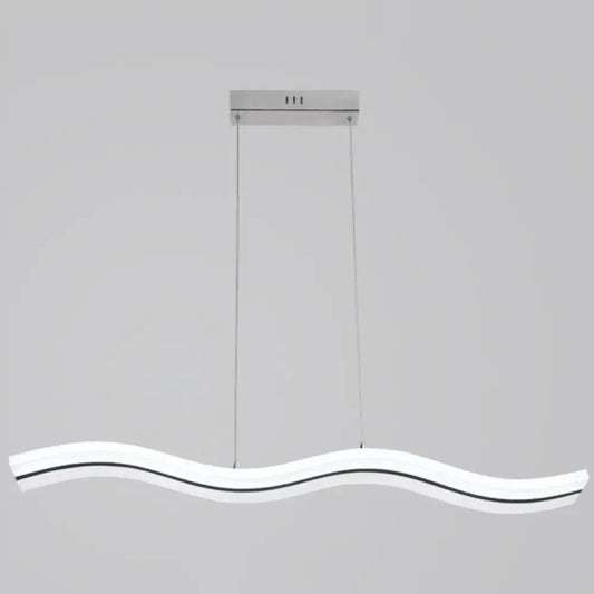 DecorBites sleek acrylic led pendant light fixture with white diffuser and chrome hardware for chic dining ambiance